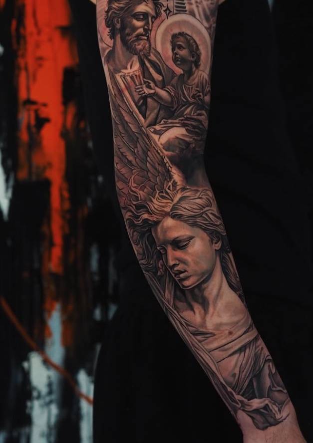 Vibrant color neo-traditional tattoo with bold lines and modern style by Karlo at Omnia Tattoo Melbourne